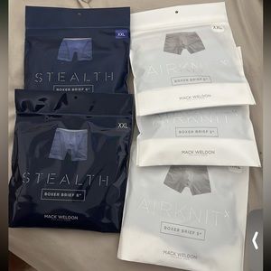 Mack Weldon boxer briefs 2 stealth and 3 airknit
